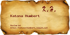 Katona Humbert névjegykártya